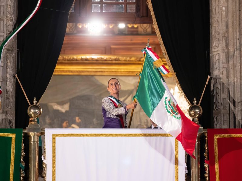 Claudia Sheinbaum en su primer grito de independencia