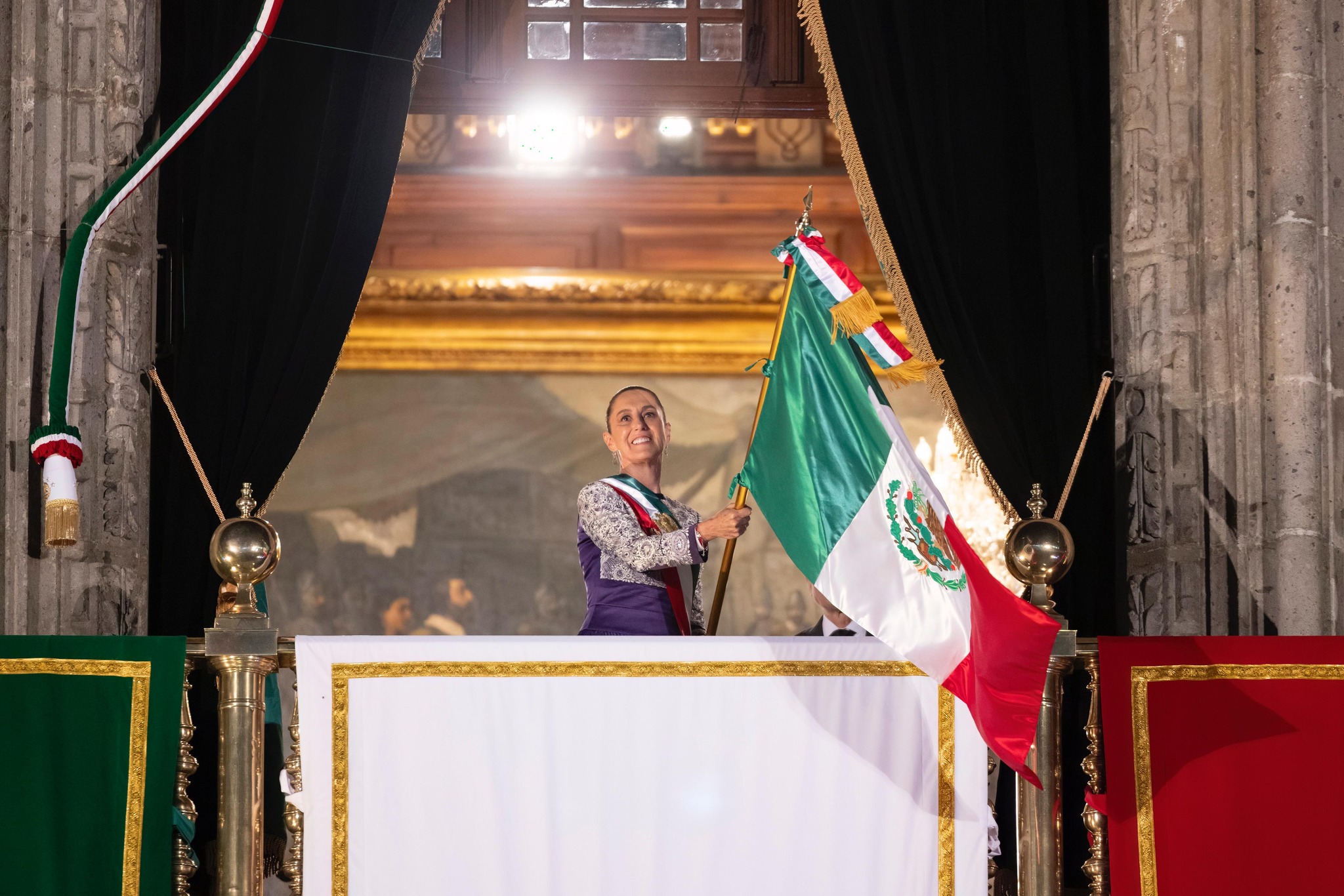 Claudia Sheinbaum en su primer grito de independencia